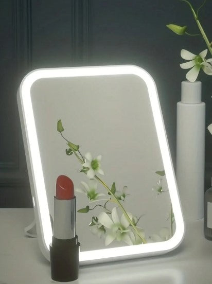 Miroir de maquillage portable à lumière pliable